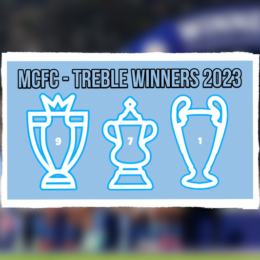 50x ‘TREBLE WINNERS’ Manchester City Stickers.