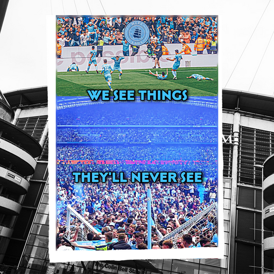 100x ‘WE SEE THINGS THEY’LL NEVER SEE’ Manchester City Stickers.